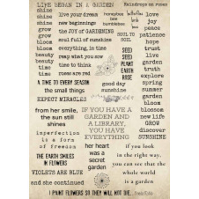 Decoupage Queen Ellen J Goods - Garden Words A4