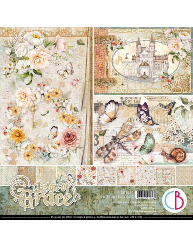 Ciao Bella Reign of Grace Patterns Pad 12"x12" 8/Pkg