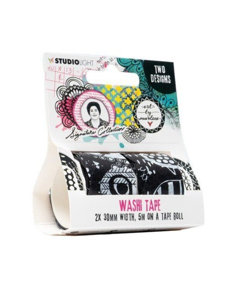 Studio Light ABM Washi Tape Scallop-black/white Signature Collection nr.08