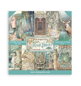 Stamperia Scrapbooking Small Pad 10 sheets cm 20,3X20,3 (8"X8") - Magic Forest