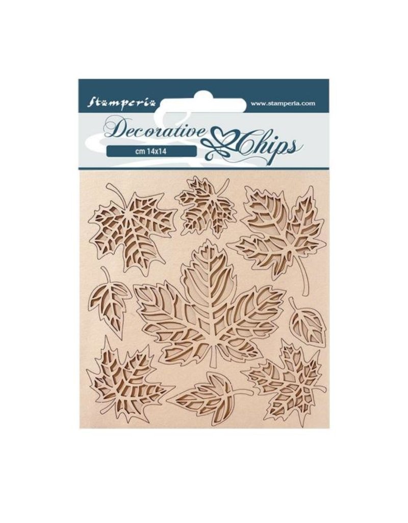 Stamperia  Decorative chips cm 14x14 - Magic Forest leaves