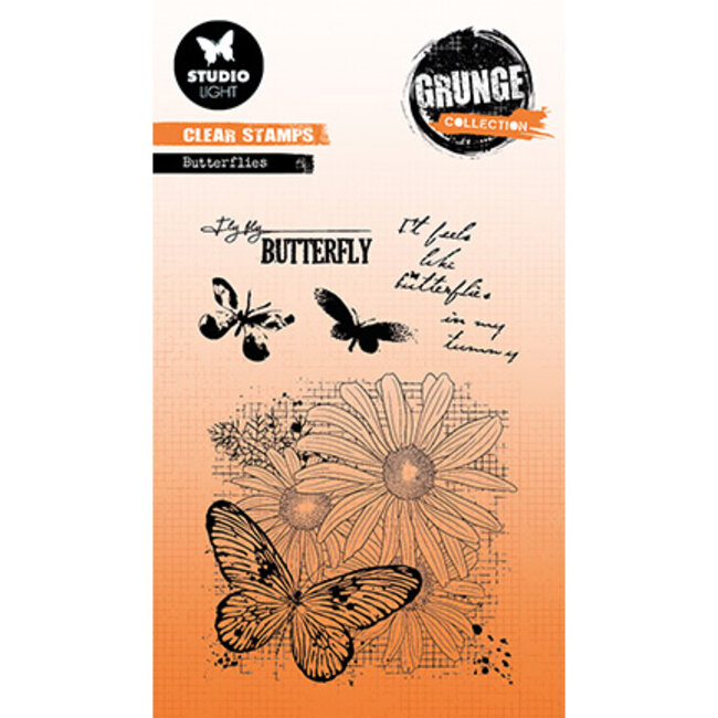 Studio Light SL Clear Stamp Butterflies Grunge collection nr.399