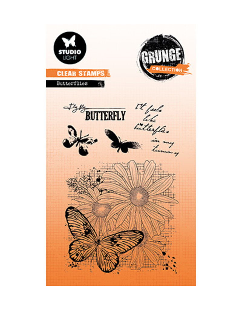 Studio Light SL Clear Stamp Butterflies Grunge collection nr.399