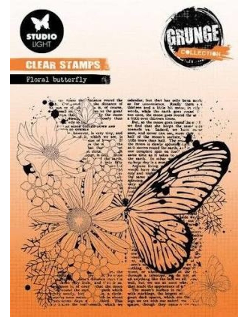 Studio Light SL Clear Stamp Floral butterfly Grunge collection nr.402