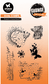 Studio Light SL Clear Stamp Flowers and butterfly Grunge collection nr.397
