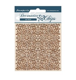 Stamperia Decorative chips cm 14x14 - Vintage Library pattern