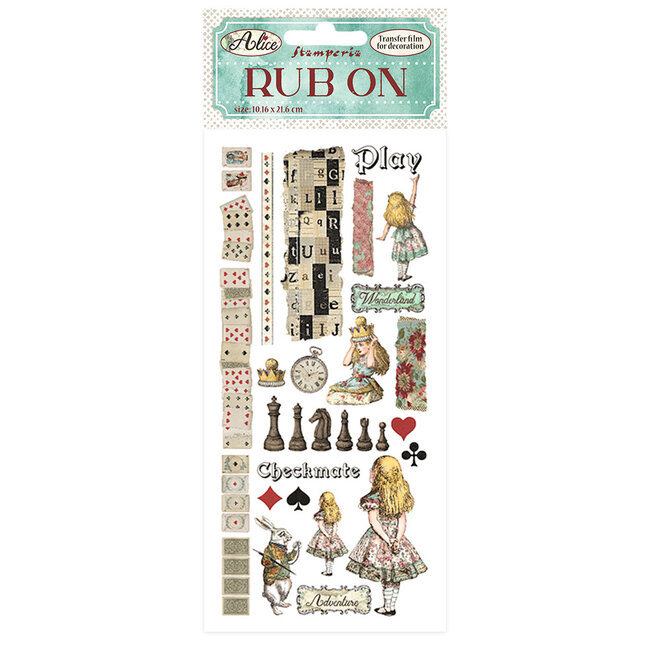 Stamperia Rub-on cm 10,16x21,6 - Alice through the looking glass