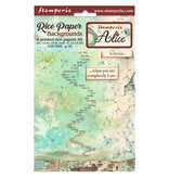 Stamperia Selection 8 Rice paper A6 backgrounds - Alice Forever