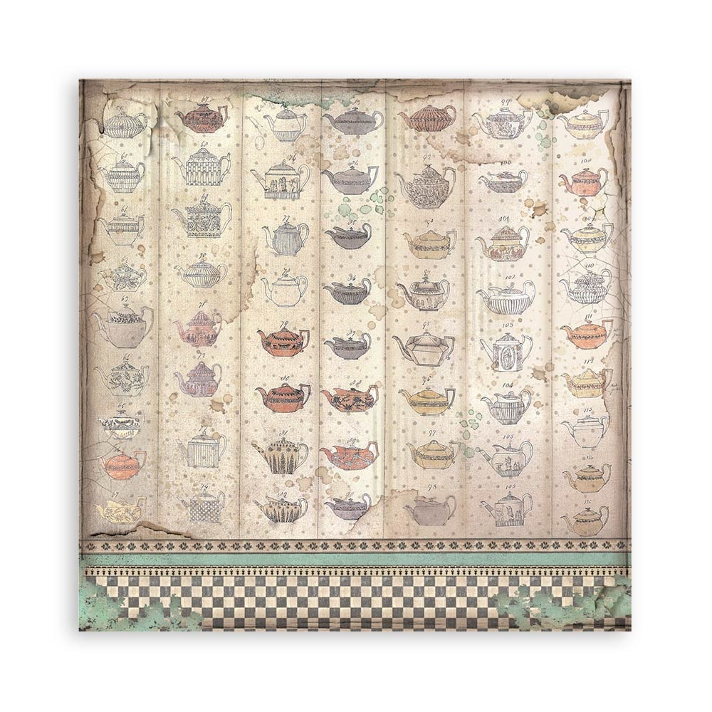 Stamperia Pack 4 sheets fabric cm 30x30 - Alice Forever