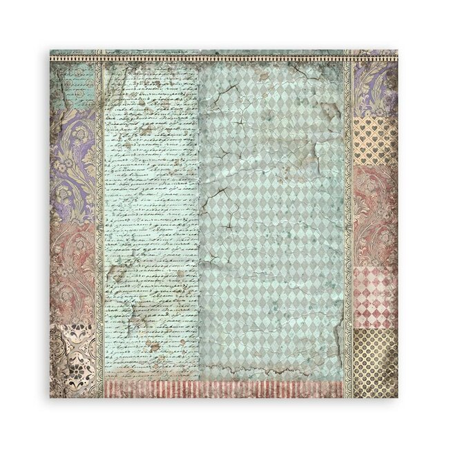 Stamperia Pack 4 sheets fabric cm 30x30 - Alice Forever