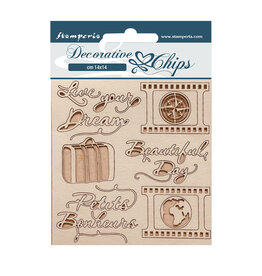 Stamperia Decorative chips cm 14x14 - Create Happiness Oh lá lá Live your dream