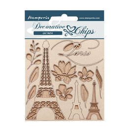 Stamperia Decorative chips cm 14x14 - Create Happiness Oh lá lá Tour Eiffel