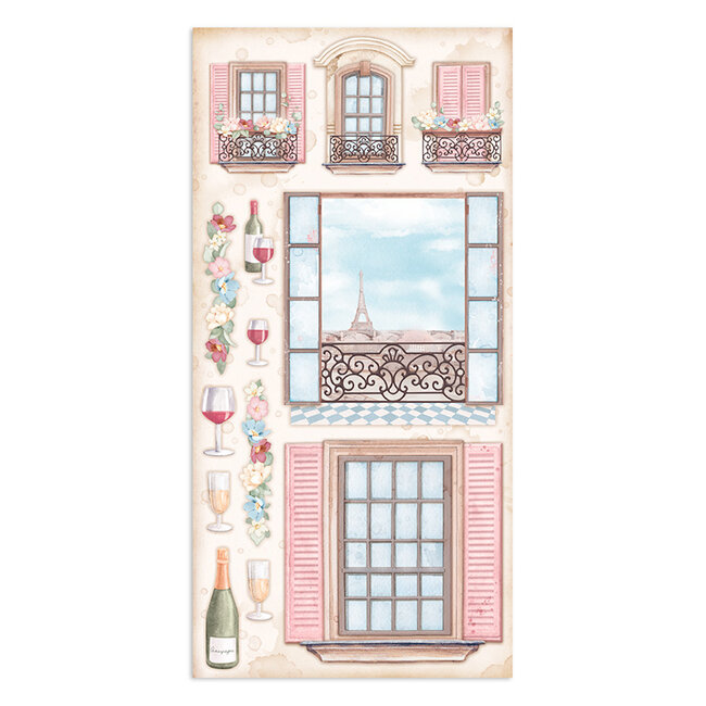 Stamperia Collectables 10 sheets 15x30,5 (6”x12”) - Create Happiness Oh lá lá