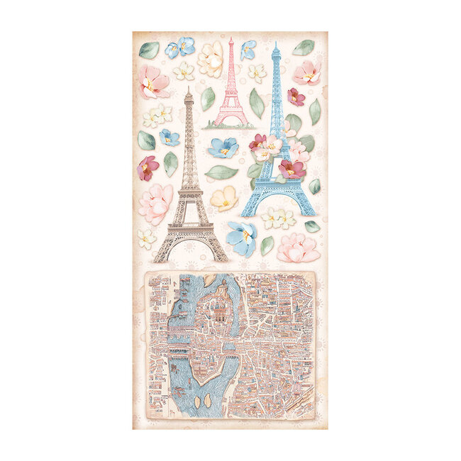 Stamperia Collectables 10 sheets 15x30,5 (6”x12”) - Create Happiness Oh lá lá