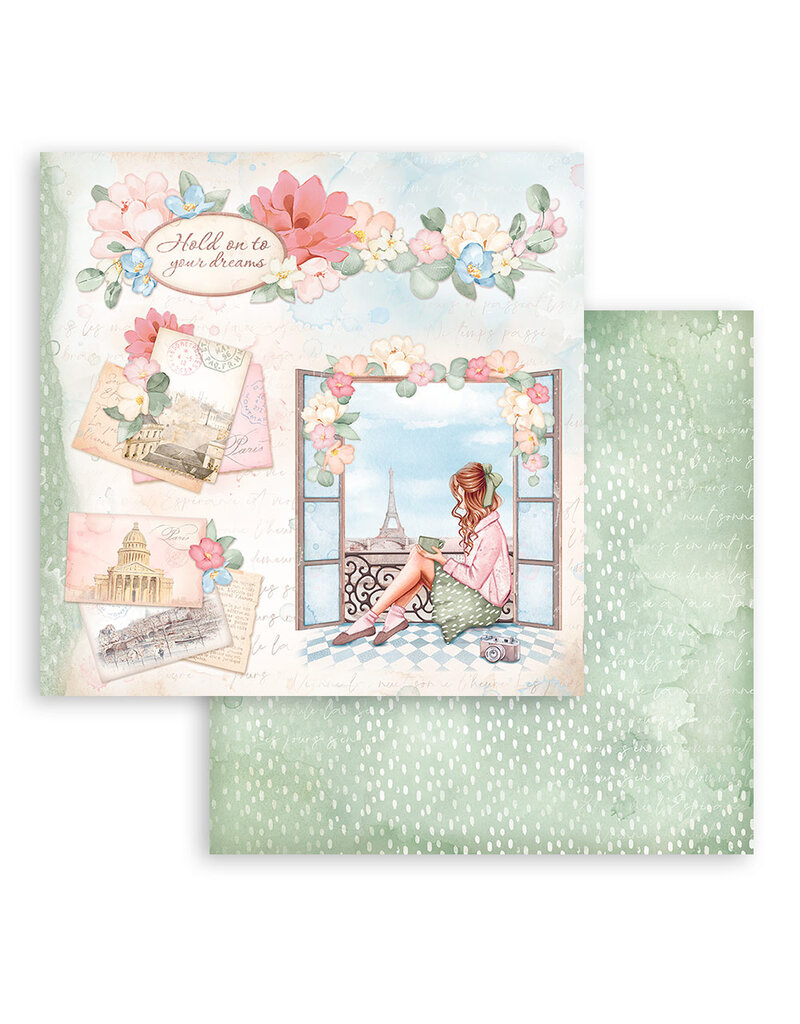 Stamperia Scrapbooking Small Pad 10 sheets cm 20,3X20,3 (8"X8") - Create Happiness Oh lá lá