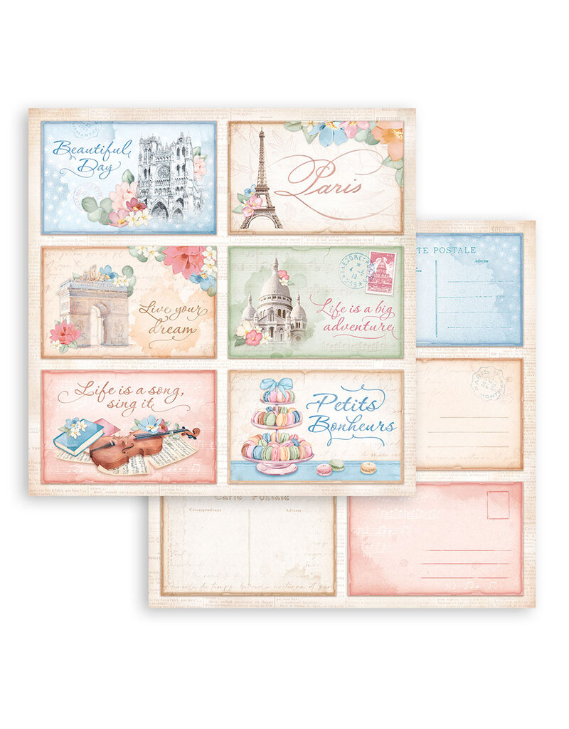 Stamperia Scrapbooking Small Pad 10 sheets cm 20,3X20,3 (8"X8") - Create Happiness Oh lá lá