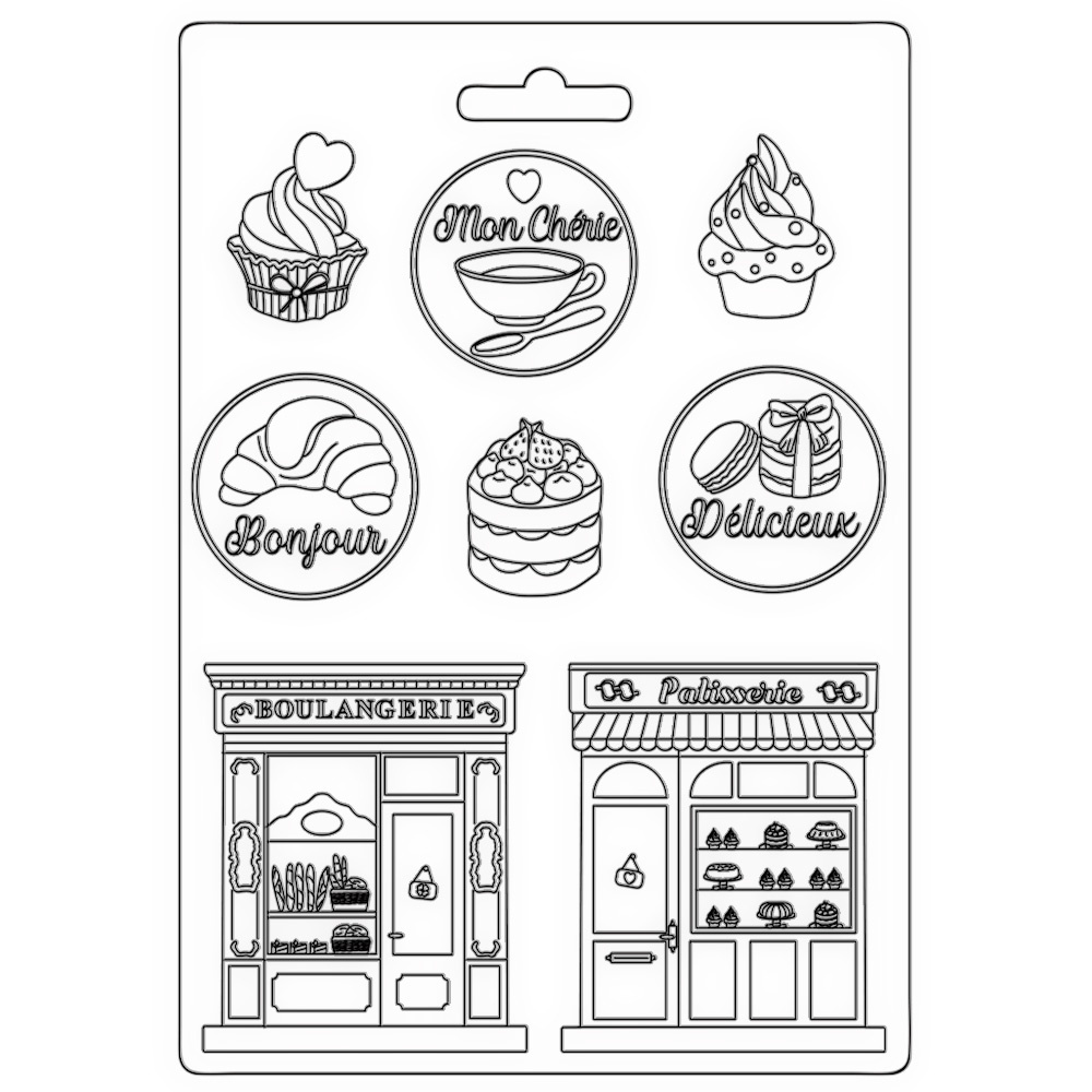 Stamperia Soft Mould A5 - Create Happiness Oh lá lá  patisserie