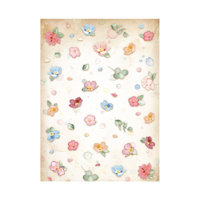 Stamperia Selection 8 Rice paper A6 backgrounds - Create Happiness Oh lá lá