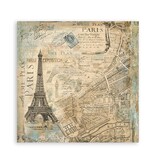 Stamperia Pack 4 sheets fabric cm 30x30 - Around the world