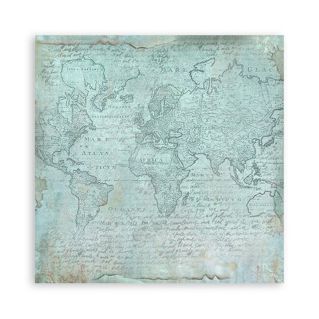Stamperia Pack 4 sheets fabric cm 30x30 - Around the world