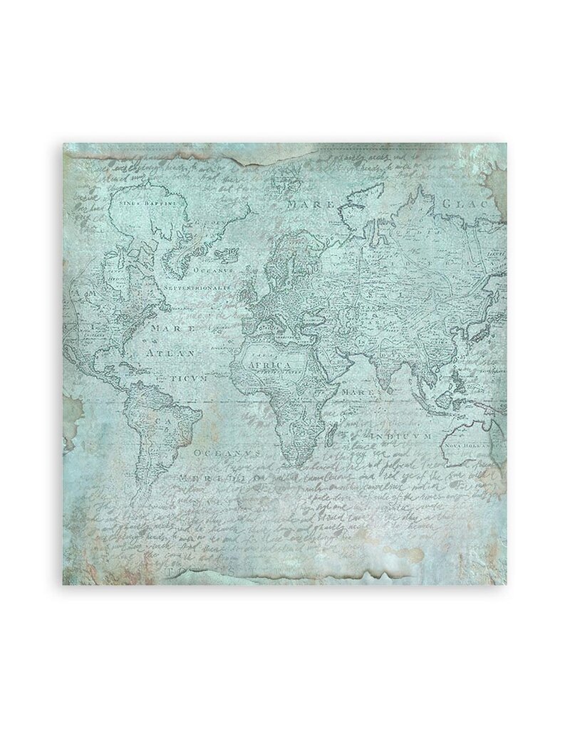 Stamperia Pack 4 sheets fabric cm 30x30 - Around the world