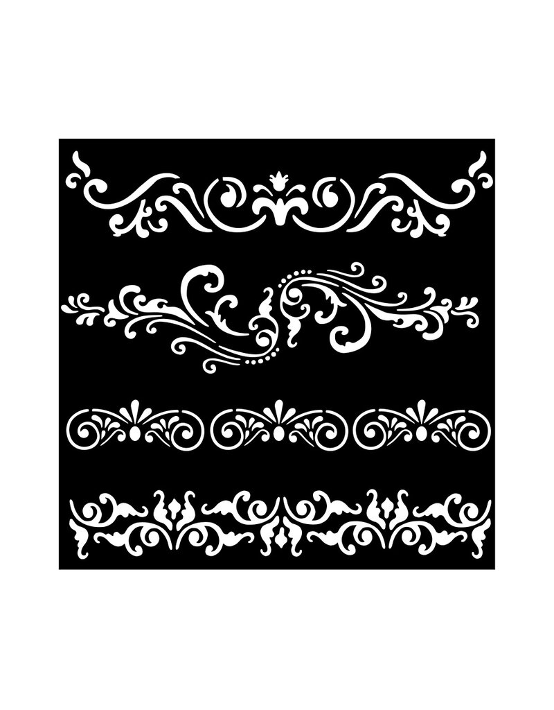 Stamperia Thick stencil cm 18X18 - Around the world borders