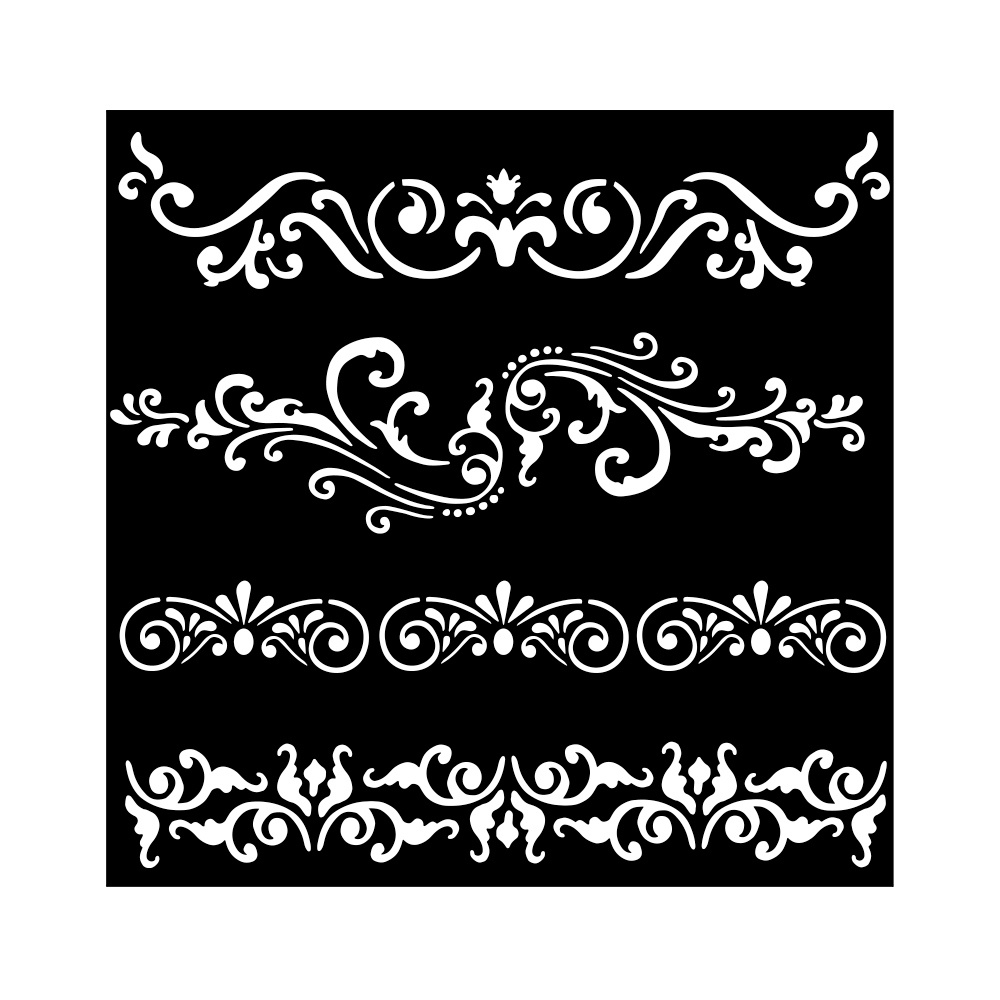 Stamperia Thick stencil cm 18X18 - Around the world borders