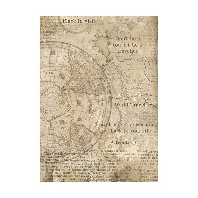 Stamperia Selection 8 Rice paper A6 backgrounds - Around the world