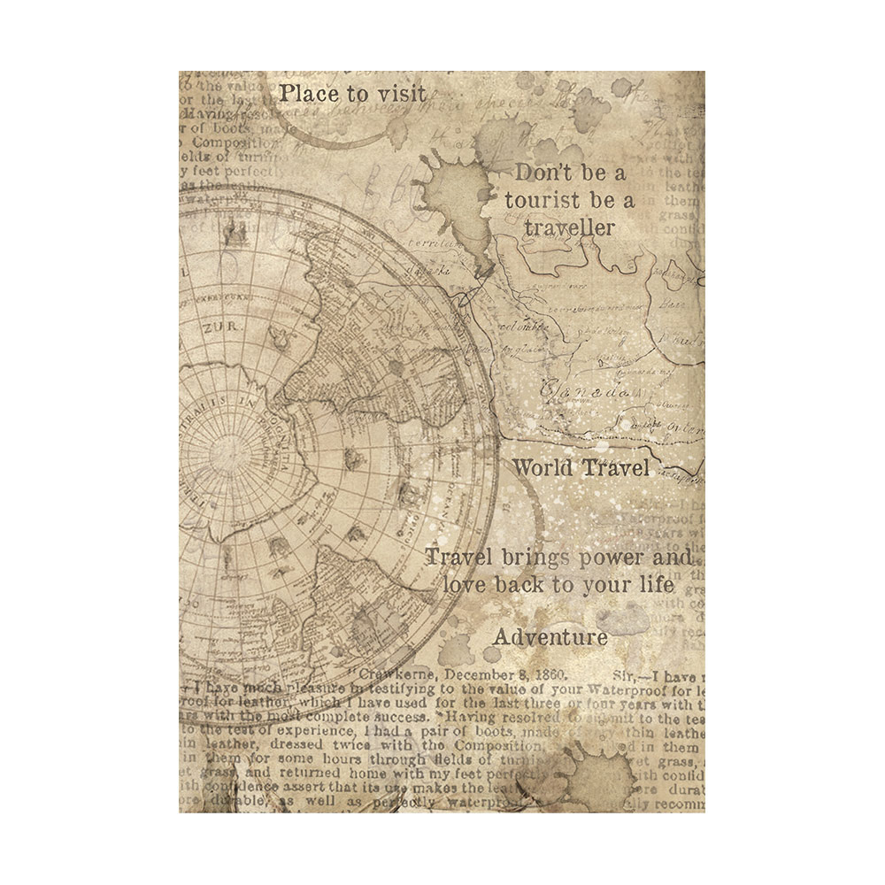 Stamperia Selection 8 Rice paper A6 backgrounds - Around the world