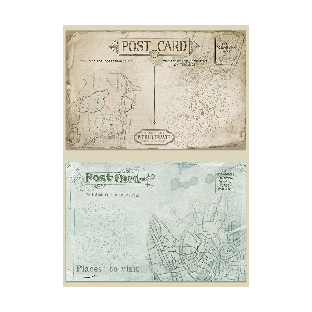 Stamperia Selection 8 Rice paper A6 backgrounds - Around the world