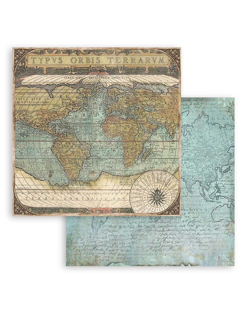 Stamperia Scrapbooking Small Pad 10 sheets cm 20,3X20,3 (8"X8") - Around the World