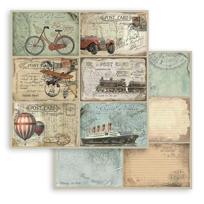 Stamperia Papierblok 30,5x30,5 cm - 10 vellen - Around the world