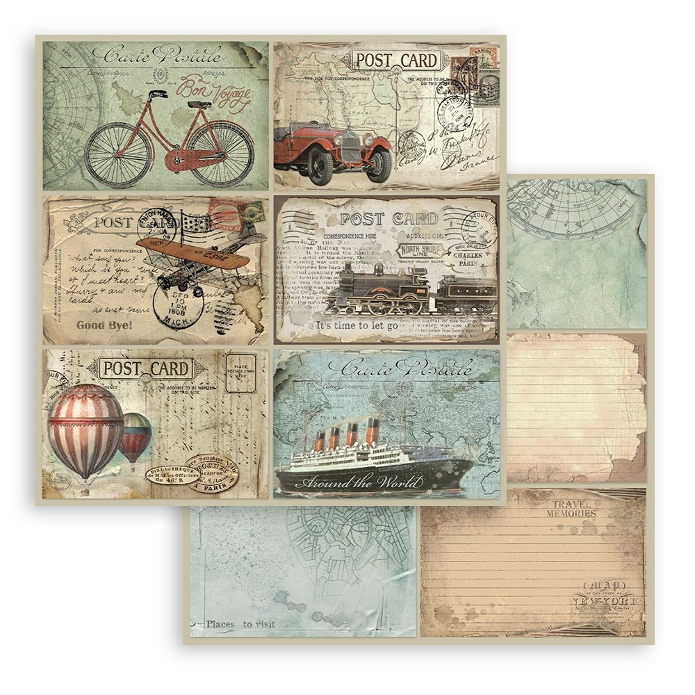 Stamperia Scrapbooking Pad 10 sheets cm 30,5x30,5 (12"x12") - Around the world