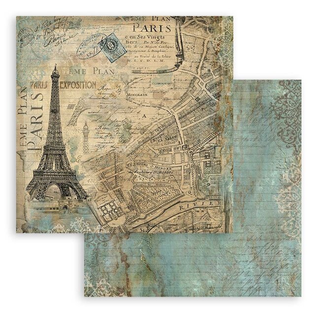Stamperia Papierblok 30,5x30,5 cm - 10 vellen - Around the world