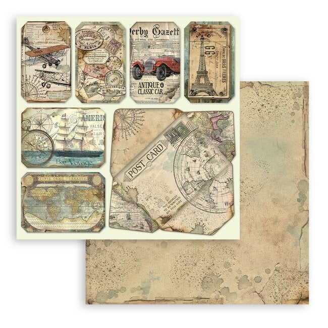Stamperia Papierblok 30,5x30,5 cm - 10 vellen - Around the world