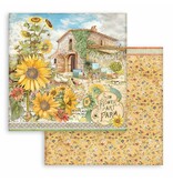 Stamperia Scrapbooking Small Pad 10 sheets cm 20,3X20,3 (8"X8") - Sunflower Art