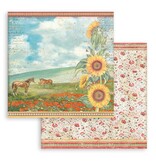 Stamperia Scrapbooking Small Pad 10 sheets cm 20,3X20,3 (8"X8") - Sunflower Art