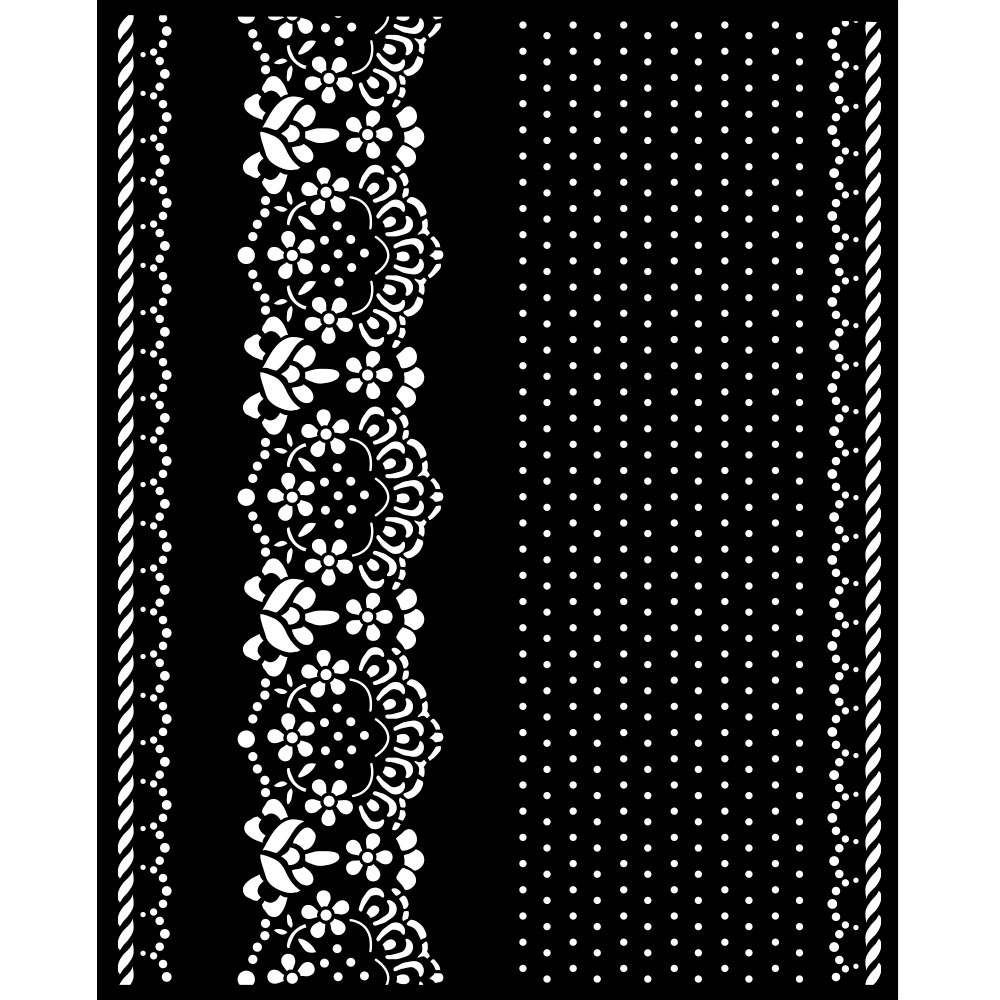 Stamperia Thick stencil cm 20x25 - Sunflower Art borders and lace