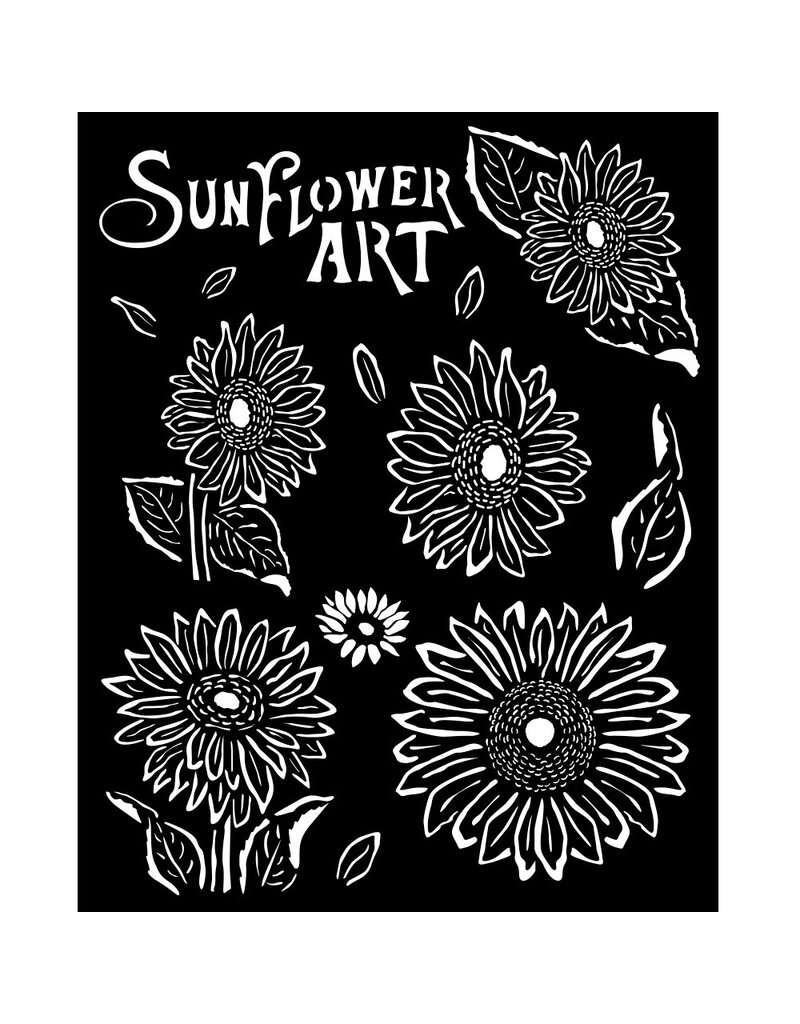 Stamperia Thick stencil cm 20x25 - Sunflower Art sunflowers