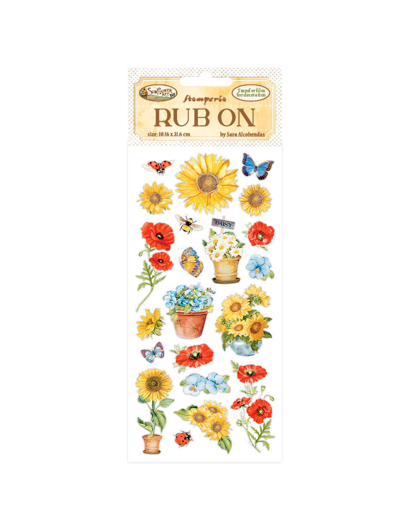 Stamperia Rub-on cm 10,16x21,6 - Sunflower Art poppies