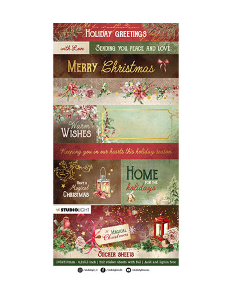 Studio Light SL Sticker sheets 2x2 sheets Magical Christmas nr.13
