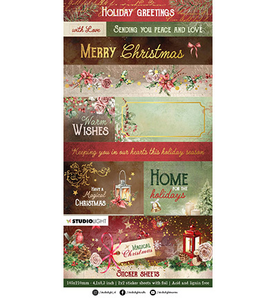 Studio Light SL Sticker sheets 2x2 sheets Magical Christmas nr.13