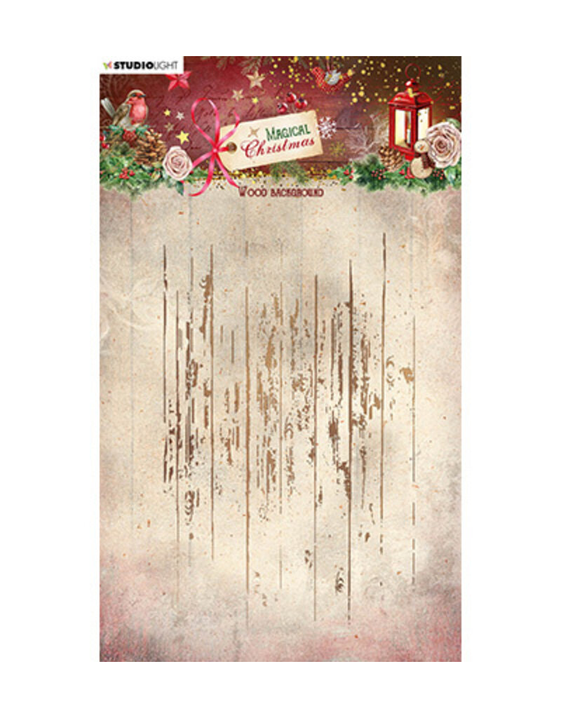 Studio Light SL Clear Stamp Wood background Magical Christmas nr.502