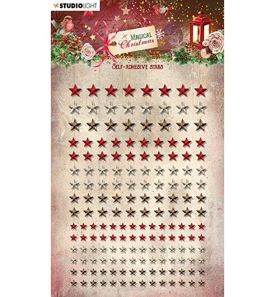 Studio Light SL Self-adhesive Rhinestones Stars, 3 colors Magical Christmas nr.05