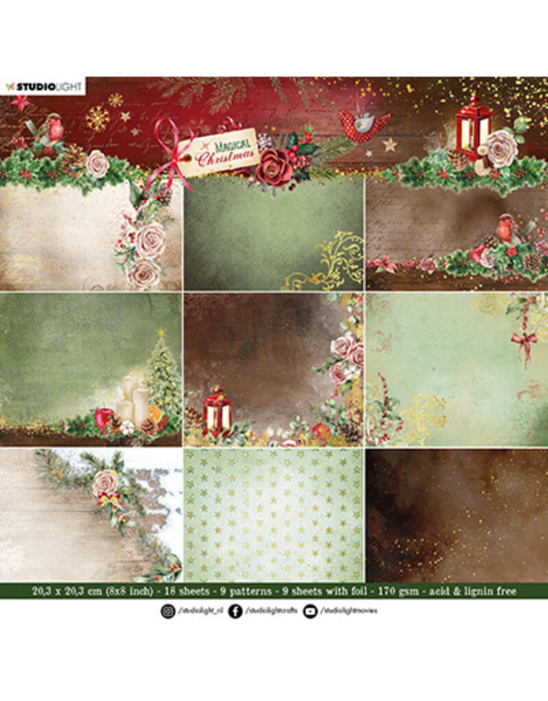 Studio Light SL Paper Pad Backgrounds Magical Christmas nr.103