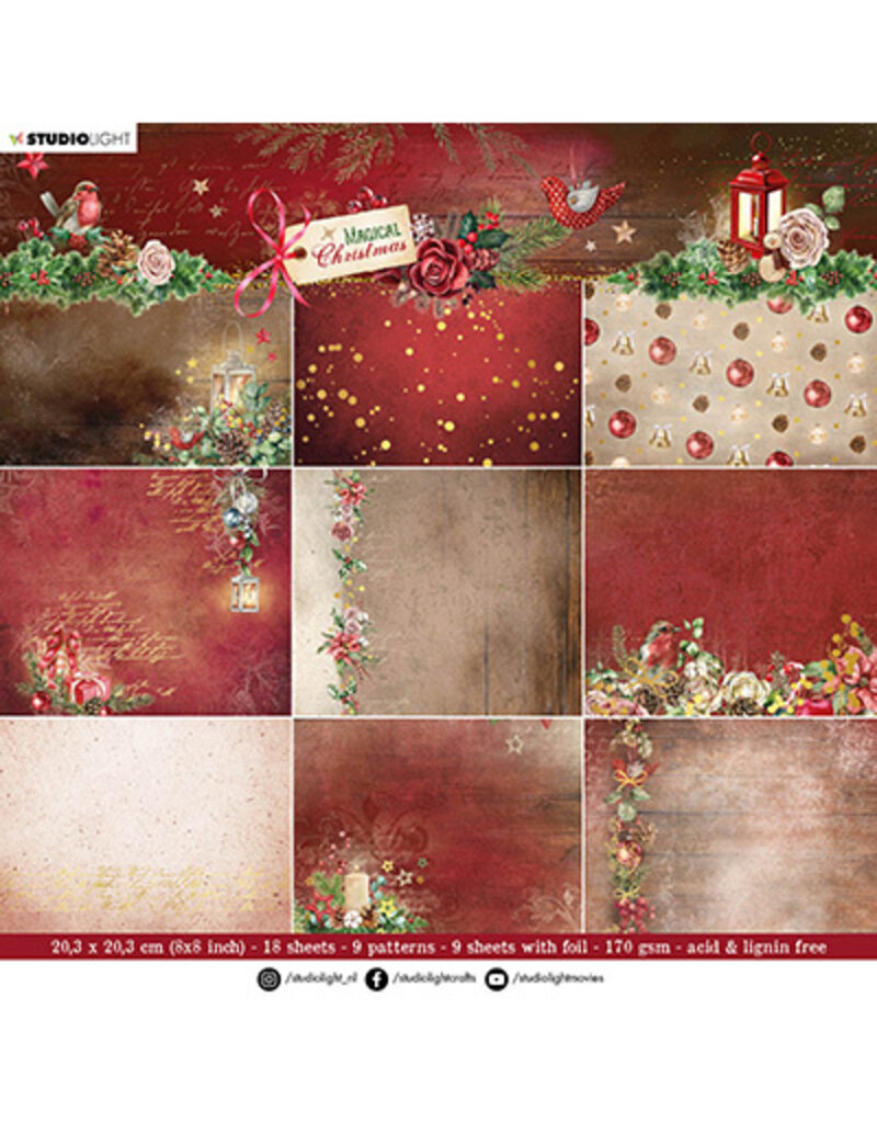 Studio Light SL Paper Pad Backgrounds Magical Christmas nr.102