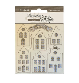 Stamperia Decorative chips cm 14x14 - Cozy houses