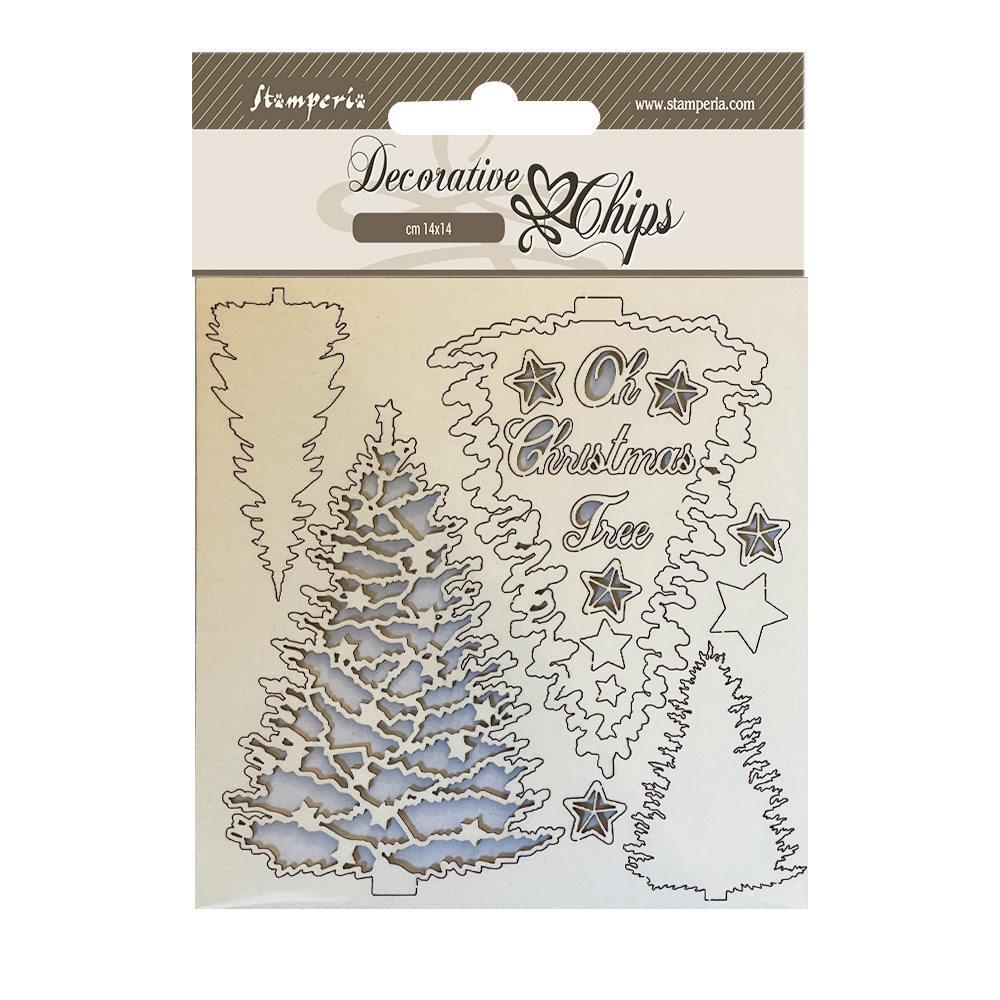 Stamperia Decorative chips cm 14x14 - Christmas tree