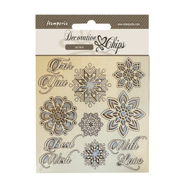 Stamperia Decorative chips cm 14x14 - Snowflakes