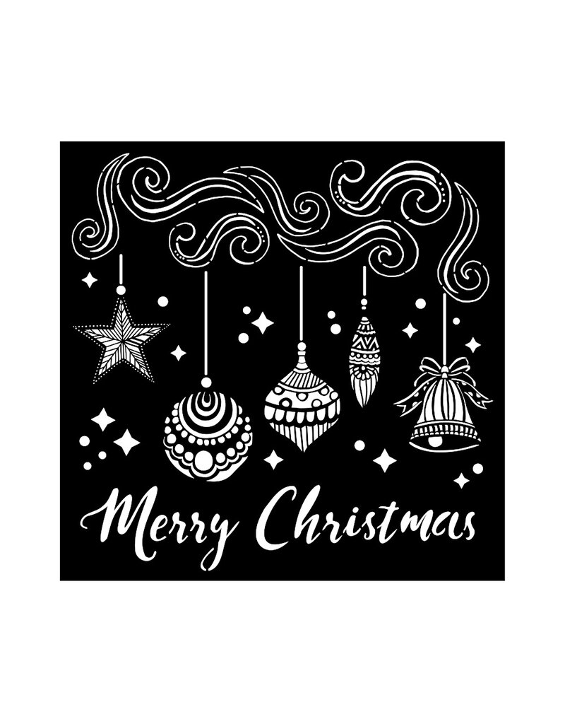Stamperia Thick stencil cm 18X18 - Merry Christmas bells